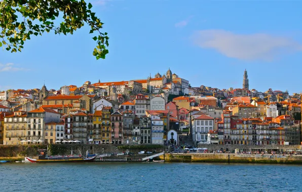 River, building, Portugal, promenade, Portugal, Vila Nova de Gaia, Porto, Port