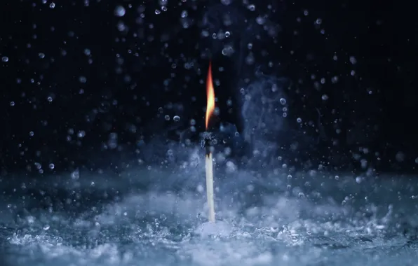 Water, macro, fire
