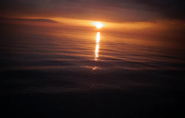 Sea, the sun, sunset