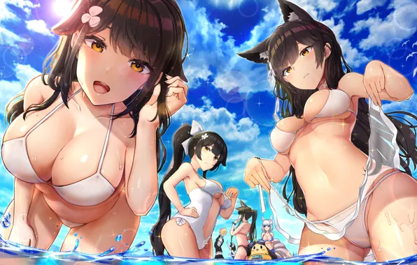 Picture sea, summer, girl, Azur Lane