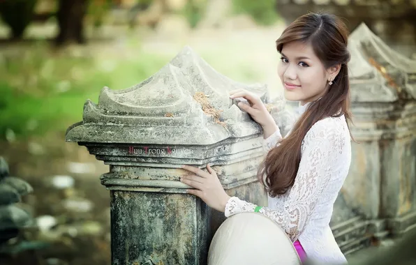 Girl, background, Asian