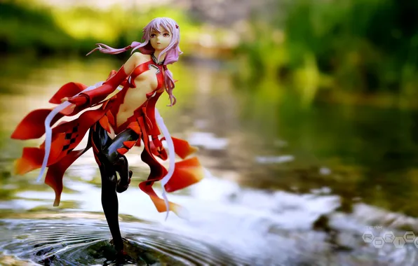 Water, focus, anime, character, figure, guilty crown, inori yuzuriha