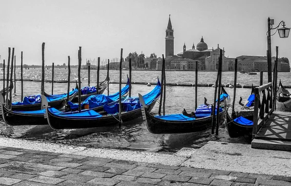 Picture boat, Italy, Church, Venice, Cathedral, channel, gondola, San Giorgio Maggiore