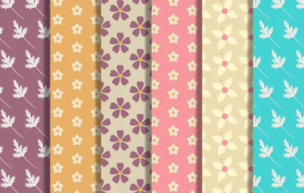 Flowers, texture, leaves, flowers, background, pattern, Collection