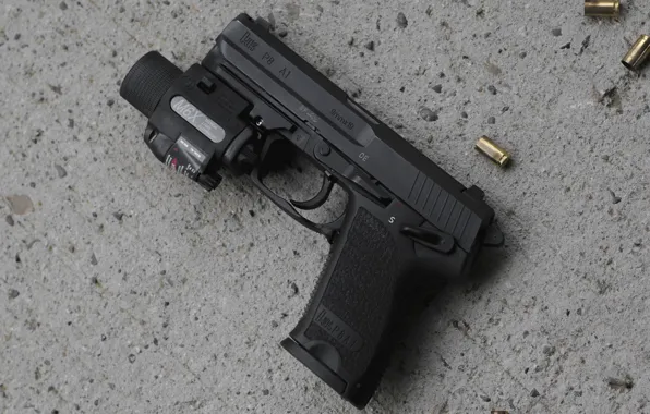 Gun, background, flashlight, sleeve