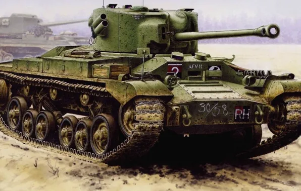 Figure, tank, British, Valentine