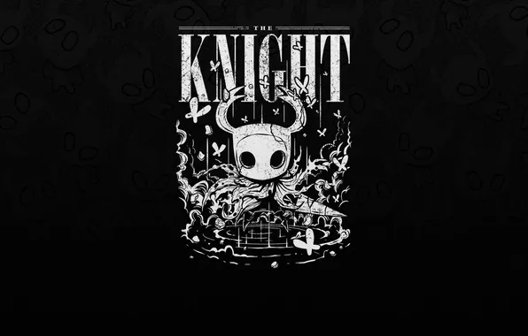 Picture white, black, video games, Hollow Knight