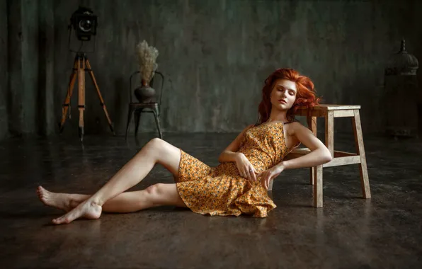 Look, girl, model, figure, dress, red, legs, beauty