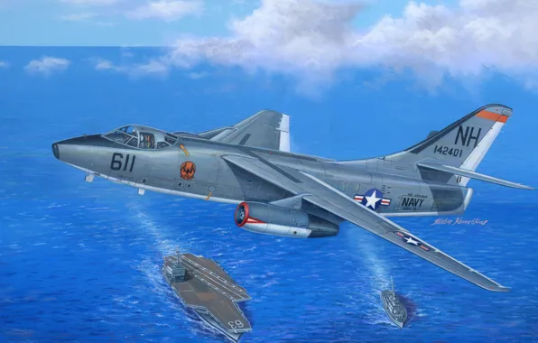 Art, Bomber, Douglas, Deck, The carrier, A-3 Skywarrior