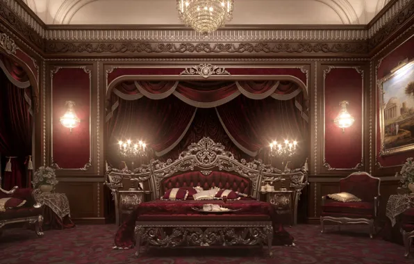 Design, bed, interior, luxury, bedroom