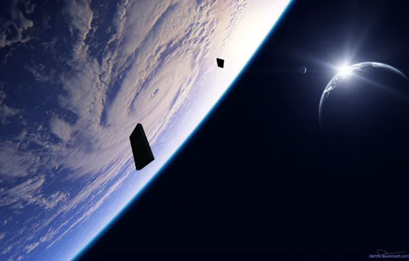 Picture space, stars, planet, space, art