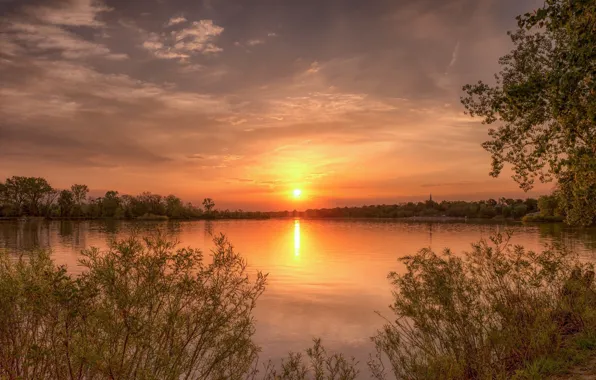 Landscape, sunset, nature, beauty