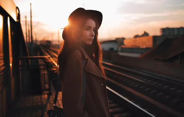 The sun, station, portrait, hat