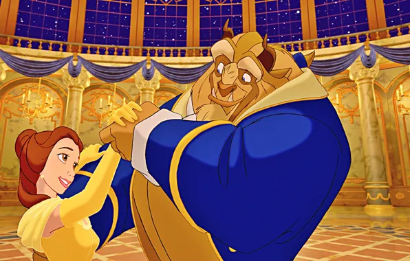 Picture stars, cartoon, dance, tale, the evening, candles, hall, Disney