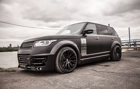 Machine, the sky, water, lights, tuning, Range Rover, drives, black
