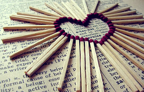 Matches, newspaper, Heart