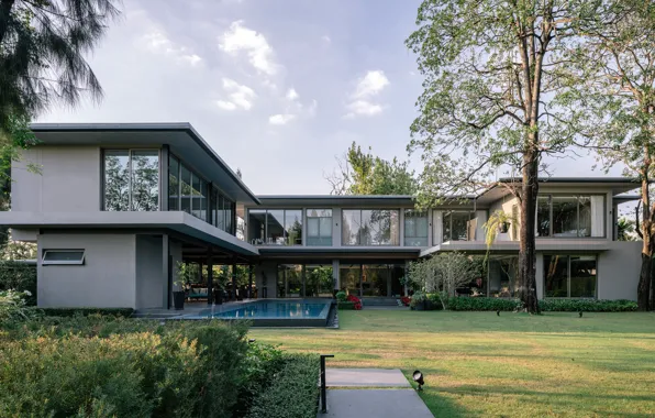 Pool, Thailand, Bangkok, Thailand, architecture, Bangkok, modern villa, by Alkhemist Architects