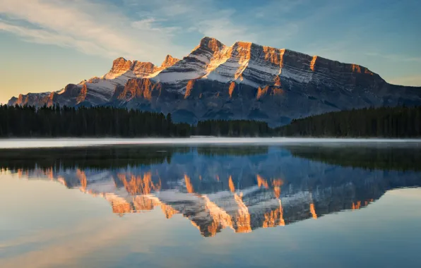 Forest, nature, lake, reflection, mountain, lake, canada, reflection