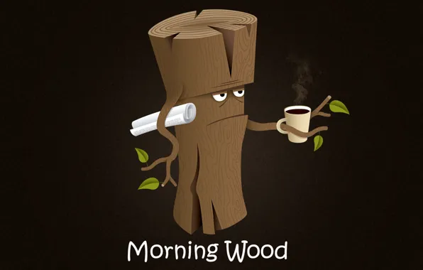Picture tree, coffee, humor, morning, newspaper, good