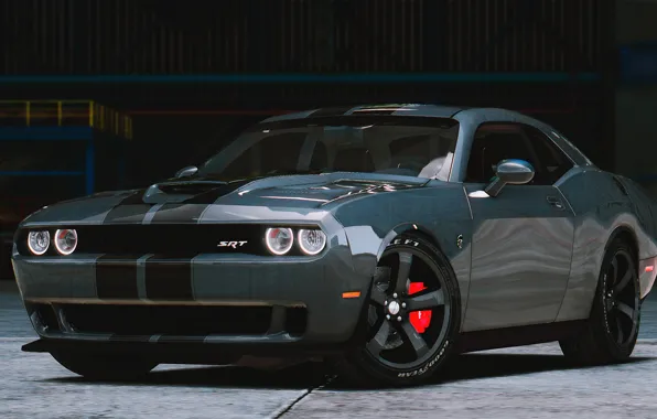 Grey, Dodge, Challenger, GTA 5, 2015
