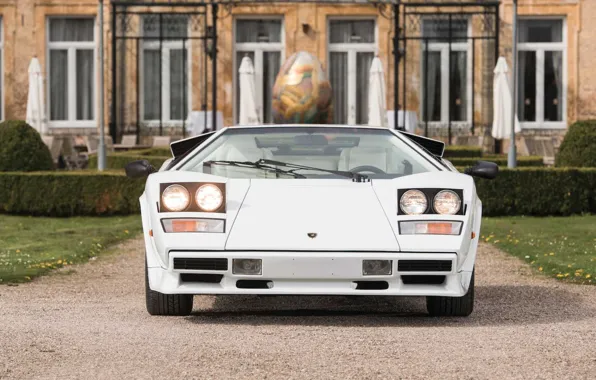 White, Supercar, Lamborghini Countach, Classic Car