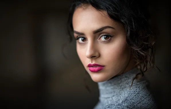 Picture look, background, model, portrait, makeup, brunette, hairstyle, Michelle