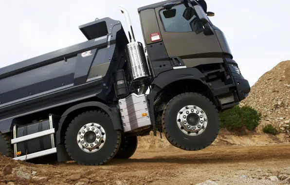 Picture Renault, profile, body, primer, dump truck, four-axle, Renault Trucks, K-series