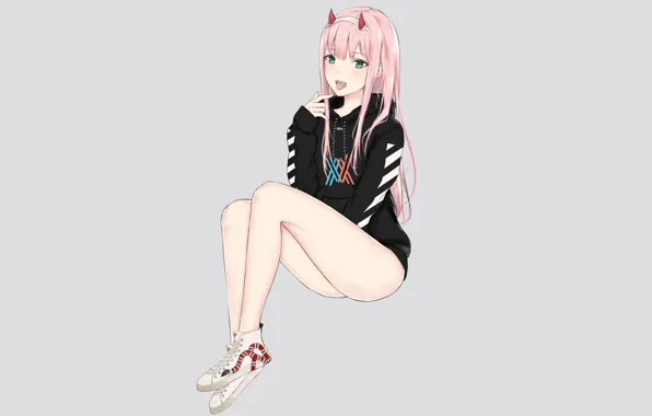 Girl, style, sport, sneakers, anime, art, 002, Darling In The Frankxx