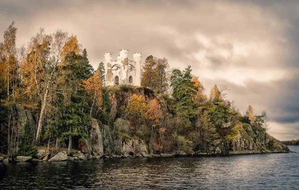 Russia, Leningrad Oblast, Vyborg, Monrepos park, Ludwig Stone Chapel
