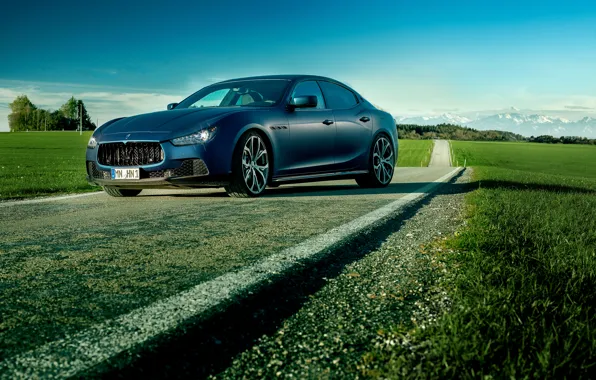 Picture blue, photo, Maserati, car, Ghibli, luxury, Novitec Tridente