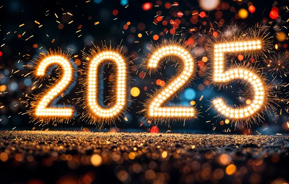Figures, New year, date, 2025, New Year 2025