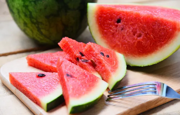 Picture watermelon, chopped, plug, slices, piece, cutting Board