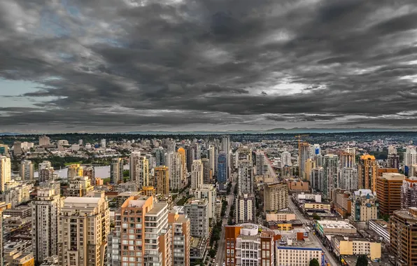Picture skyline, clouds, Vancouver