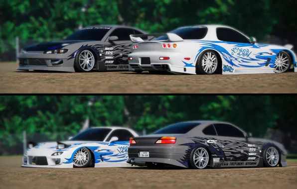 Mazda, rx7, games, silvia, carsfromgame, carx, nissan silvia s15