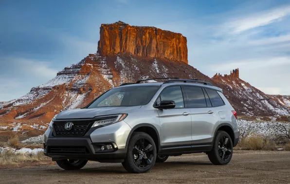 Picture snow, rock, mountain, Honda, 2019, Passport