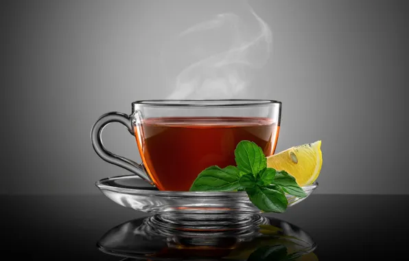 Lemon, tea, hot tea