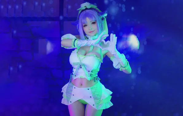 Girl, sexy, cleavage, boobs, beautiful, short hair, pretty, cosplay