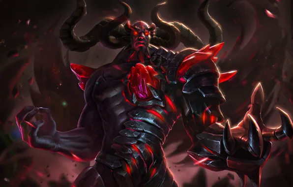Picture the demon, art, horns, crystal, Heroes of Newerth, Apex