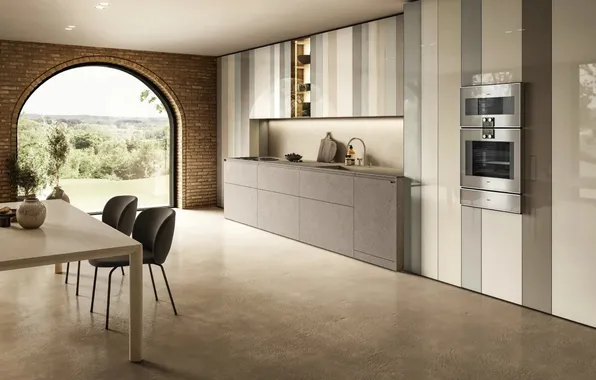 Style, Villa, interior, Italy, kitchen, dining room, dining area, Italian design