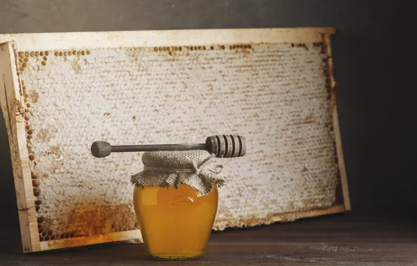 Glass, cell, spoon, Bank, honey, box