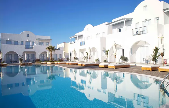 Pool, the hotel, Santorini, Hotel El Greco