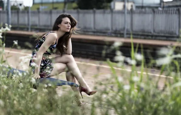 Picture summer, the sky, face, model, dress, beauty, legs, Erika