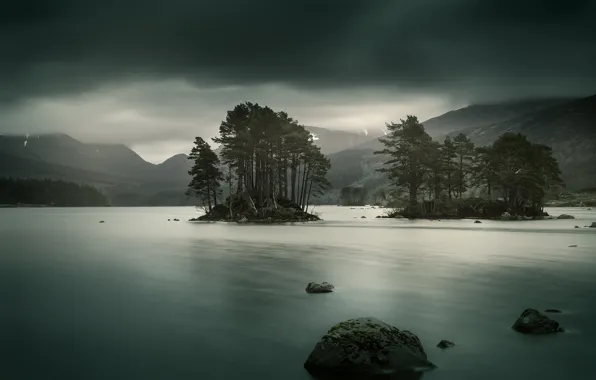 The sky, water, surface, Scotland, Highland, Loch Shiel, Loch Ossian, freshwater lake