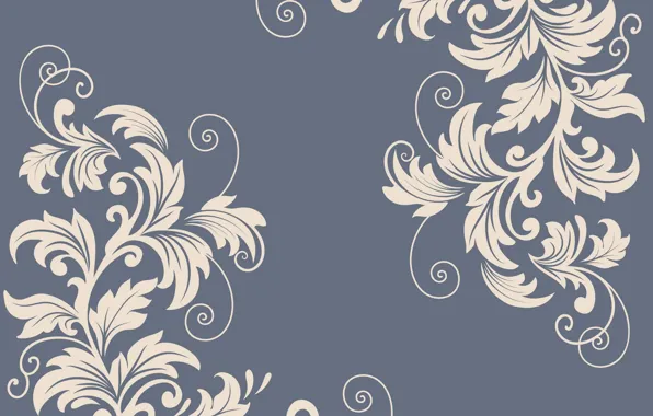Leaves, flowers, background, vector graphics