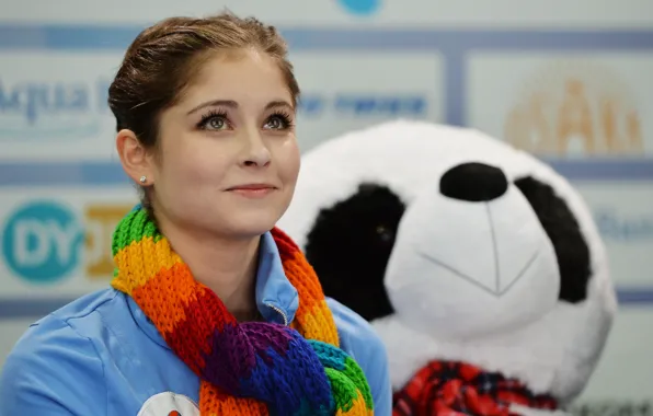 Picture figure skating, bear, beauty, athlete, Yulia Lipnitskaya, skater