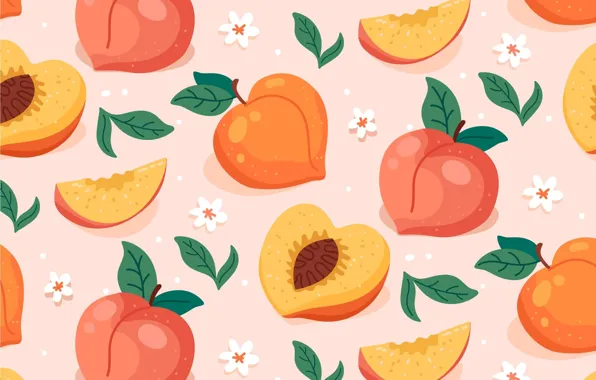 Background, vector, texture, peaches, repetition