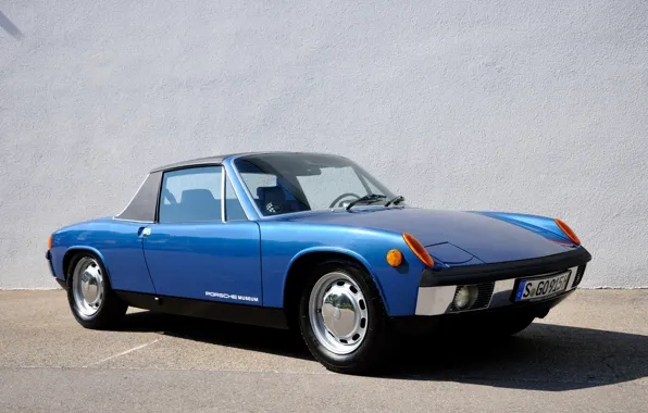 Picture blue, wall, Porsche, Volkswagen, Targa, 914, VW-Porsche, coupe-Roadster