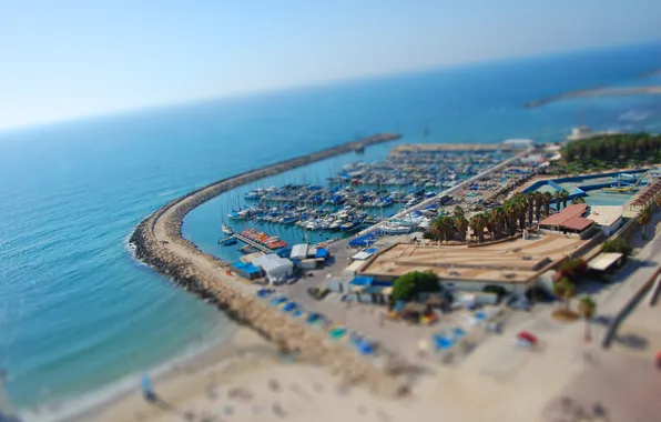 Picture road, wave, view, Sea, Bay, yachts, pierce, Cape