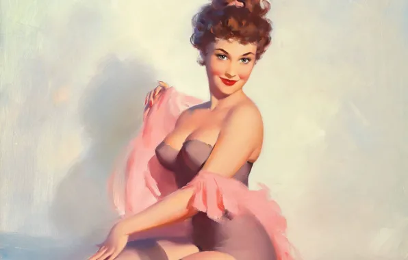 Girl, smile, youth, beauty, look., art, charm, Pin up