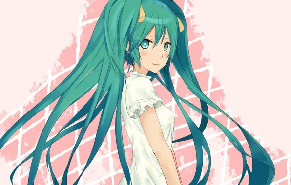 Girl, smile, art, vocaloid, hatsune miku, Vocaloid